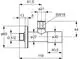 Eckventil von Ideal Standard in chromfarbener Ausführung, dargestellt in einem technischen Diagramm mit Maßangaben und Details zur Konstruktion.